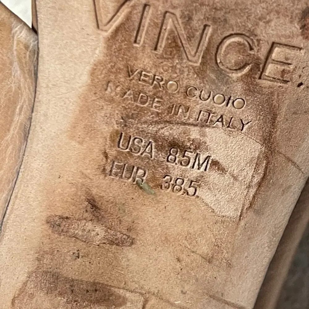 Vince Faine Leather Slingback Sandal Tan Size 8.5
